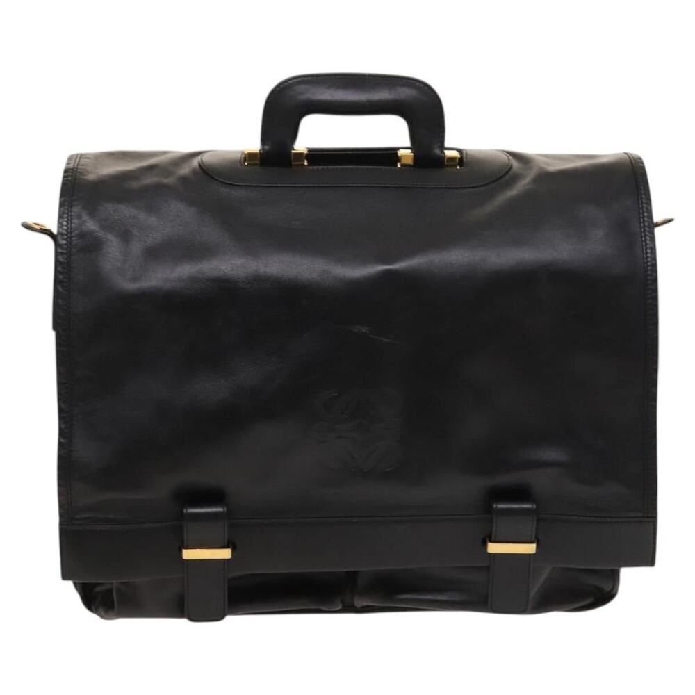 Loewe Anagram Leather Business Bag Black